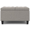 Harrison - Multifunctional Small Square Coffee Table Storage Ottoman - Gray