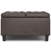 Harrison - Small Square Coffee Table Storage Ottoman - Distressed Brown