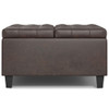 Harrison - Small Square Coffee Table Storage Ottoman - Distressed Brown