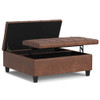 Harrison - Multifunctional Large Square Coffee Table Storage Ottoman - Brown