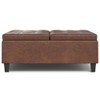 Harrison - Multifunctional Large Square Coffee Table Storage Ottoman - Brown