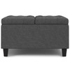 Harrison - Small Square Coffee Table Storage Ottoman - Gray