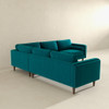 Amber - Velvet Corner Sectional Sofa - Teal