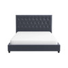 Donald - Mid-Century Modern Velvet Platform Bed King - Gray