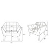 Lounge Chair Mid - Century Modern Style Polyester - Charcoal