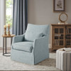 Modern Design London Skirted Swivel Chair With 360 Degree Rotation - Light Blue
