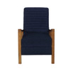 Wood Hand Manual Club Recliner - Navy Blue