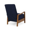 Wood Hand Manual Club Recliner - Navy Blue