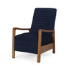 Wood Hand Manual Club Recliner - Navy Blue