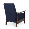 Wide Wood Hand Manual Club Recliner - Navy Blue
