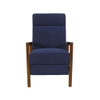Wide Push Back Manual Club Recliner - Navy Blue
