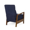 Wide Push Back Manual Club Recliner - Navy Blue