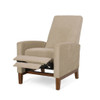 Wide Wood Hand Manual Club Recliner - Sand
