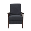 Wide Wood Hand Manual Club Recliner - Charcoal