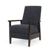 Wide Wood Hand Manual Club Recliner - Charcoal