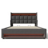Full Size Upholstered Platform Bed With A Hydraulic Storage System, LED And USB Charging (Without Mattress) - Gray