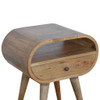 Circular Open Slot Nightstand - Oak
