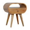 Circular Open Slot Nightstand - Oak