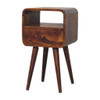 Mini Curve Open Bedside Table - Chestnut