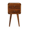 Mini Curved Nightstand - Beige Brown