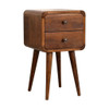Mini Curved Nightstand - Beige Brown
