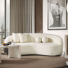 Drake - Japandi Style Curvy Sofa - Ivory White / White