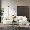 Drake - Japandi Style Curvy Sofa - Ivory White / White