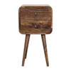 Mini Curved ed Nightstand - Brown Gray