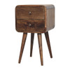 Mini Curved ed Nightstand - Brown Gray