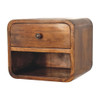 Mini Curve Floating Nightstand - Chestnut