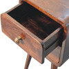 Mini Curved Bedside Table - Walnut