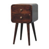 Mini Curved Bedside Table - Walnut