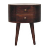 Rounded Bedside Table - Walnut