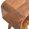 Extra Mini Minimalist Open Curved Bedside Table - Chestnut