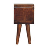 Extra Mini Minimalist Open Curved Bedside Table - Chestnut