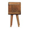 Extra Mini Minimalist Open Curved Bedside Table - Oak