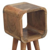 Extra Mini Minimalist Open Curved Bedside Table - Oak