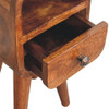 Extra Mini Curve Open Slot Bedside Table - Chestnut