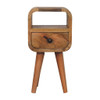 Extra Mini Curve Open Slot Nightstand - Oak