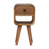 Extra Mini Curve Lower Bedside Table - Oak