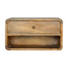 Floating Curve Open Slot Nightstand - Oak