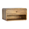 Floating Curve Open Slot Nightstand - Oak
