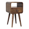 Mini Curve Open Nightstand, 1 Drawer - Natural