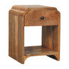 Newton - Mini Nightstand With A Drawer And Open Shelf - Beige Brown