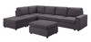 Cassia - Modular Sectional Sofa With Ottoman - Dark Gray