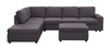 Cassia - Modular Sectional Sofa With Ottoman - Dark Gray