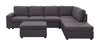 Cassia - Modular Sectional Sofa With Ottoman - Dark Gray