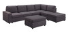 Cassia - Modular Sectional Sofa With Ottoman - Dark Gray