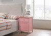 Chic Transitional Nightstand - Pink