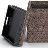 Rockwood - Cube Storage Ottoman With Tray - Mink Brown
